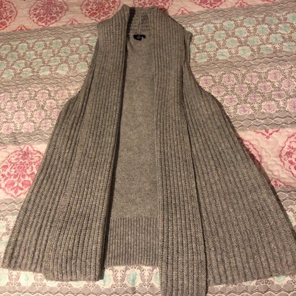 Grey knit vest